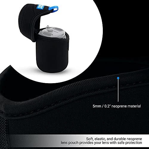 JJC Small Neoprene Camera Lens Pouch Case, Fits Lens up to 2.6 x 3.1inches - Image 3