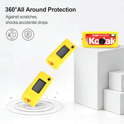 BOVKE Soft Silicone Case for KODAK CHARMERA Keychain Digital Camera, Yellow - Image 5
