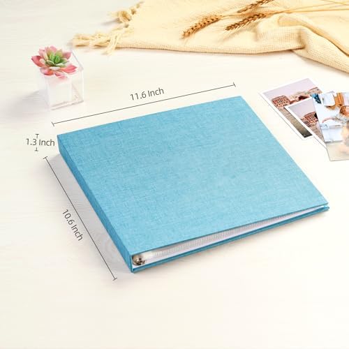 Mublalbum 10x10 Inch 3 Ring DIY Scrapbook Photo Album 40 Pages, Blue - Image 2