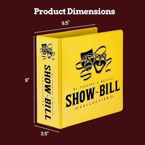 2 Pack of Show-Bill D-Ring Binder for Broadway & Theatre Showbills – Display Binder with 25 Sheet Protectors, Holds & Organizes Stage Collections, Fits 5.5” x 8.5” (Yellow) - Image 5