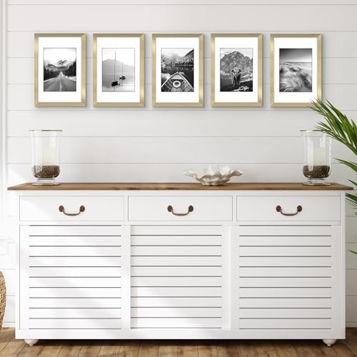 Americanflat 8x12 Picture Frame 5-Pack - Matted to 6x8 - Gold - Image 5