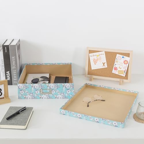 Soul & Lane - Floral Photo Storage Box, 14.8x13x3.7 In, Blue Cottage - Image 7