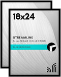 Americanflat 18x24 Poster Frame 2-Pack - Slim Molding - Black by Americanflat