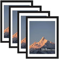 12x16 Picture Frame Set of 4 with Real Glass, Wall Mount by SZYUU