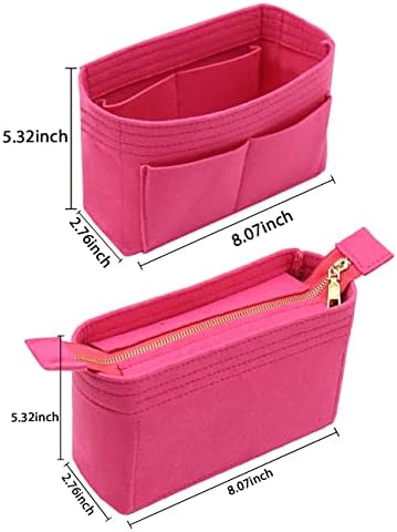 LEXSION Organizer,Bag Organizer,Insert purse organizer with 2 packs in one set fit NeoNoe Noé Series perfectly Rosy - Image 6