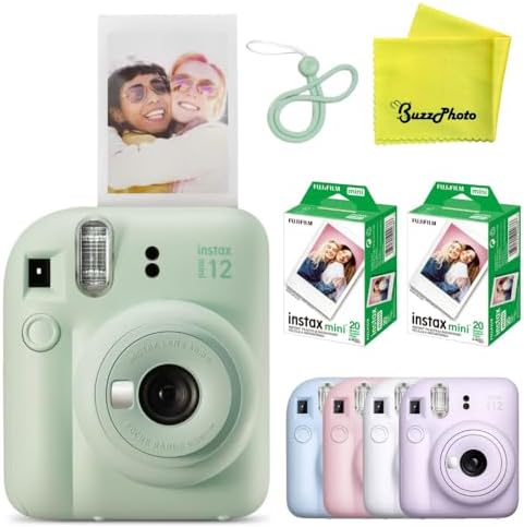 Fujifilm Instax Mini 12 Instant Film Camera (Mint Green w/ 40 Film Sheets) by FUJIFILM