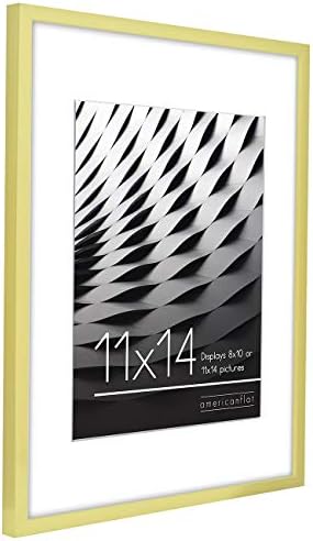 Americanflat 11x14 Picture Frame with Shatter-Resistant Glass - Use as 8x10 Frame with Mat or Display 11x14 Photo Without Mat - Streamline Collection - Thin Border Picture Frames for Wall - Gold - Image 4