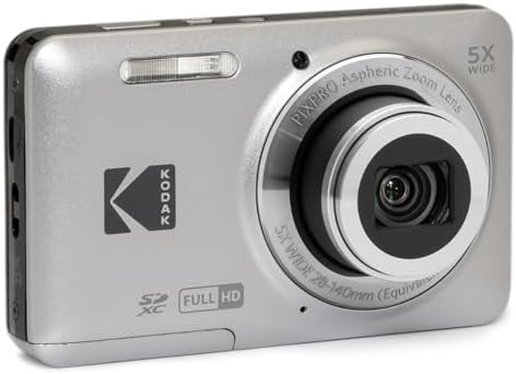 KODAK PIXPRO FZ55-GRY 16MP CMOS Sensor Digital Camera 5X Optical Zoom 28mm Wide Angle 1080P Full HD Video 2.7" LCD Vlogging Camera, Gray - Image 5