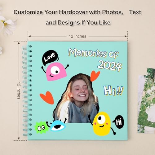 Scrapbook Album 12x12 Inches 100 Pages Hardcover Kraft Paper LightBlue - Image 3
