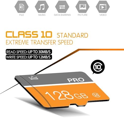 128GB Micro Memory Card,TF Card with Adapter Class 10 High Speed for Camera,Smartphone,Tablet,Personal Computer(2-Pack) - Image 2