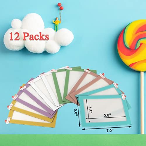 CRUGLA 12 Packs Colorful 4x6 Magnetic Picture Frames for Refrigerator Locker, Colored Peel and Stick Frame Bulk, 4 by 6 Photo Holders for Fridge Dishwasher Whiteboard, 6 Colors - Image 2