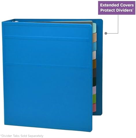 Carstens 3-Inch Heavy Duty 3-Ring Binder - Side Opening, Pool Blue, Durable Plastic, Precision No-Gap Rings, Waterproof Cover, No Pockets, Holds 400 US Letter Sheets, BPA-Free, Made in USA (1700-3R) - Image 6