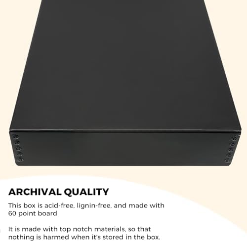 Golden State Art, Drop Front Archival Storage Box, 11.75"x15.25"x3"-Black - Image 5