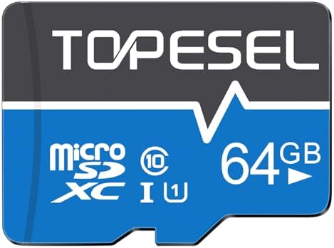 TOPESEL 64GB(The Actual usable Capacity is 57.6GB) Micro SD Card SDXC Memory Cards UHS-I TF Card Class 10 for Camera/Dash Cam/Tablet/PC/Computer(64GB 1Pack) by TOPESEL