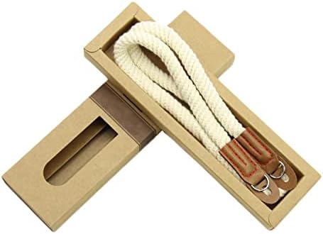 DOROM Vintage Handmade Cotton Leather Rope Camera Neck Strap for Micro Single and DSLR Camera Short White - Image 3