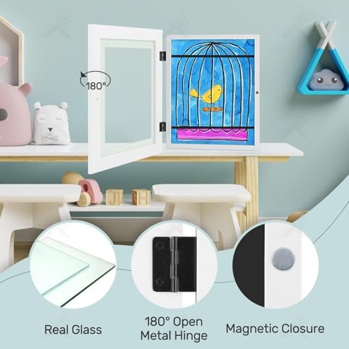 2 Pack 8.5x11 Front-Opening Kids Artwork Frames Changeable (White) - Image 5