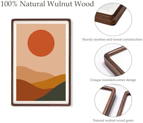 Recuerdos 12x18 Walnut Picture Frame, Matted to 11x17 with HD Plexiglass - Image 6