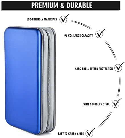 96‑Capacity Hard Plastic CD/DVD Binder for Car, Home & Travel - Image 3