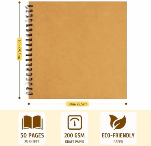 10x10 Scrapbook Album, 50 Pages Hardcover DIY Photo Memory Book - Image 2
