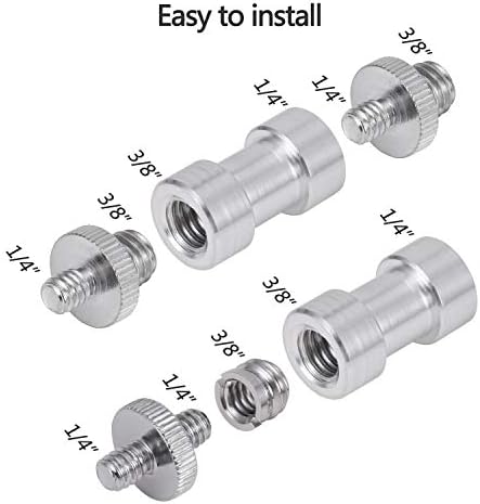 22pcs Camera Screw Adapter, Camera Screw Mount Set 1/4" to 1/4" and 1/4" to 3/8" Tripod Screw Adapter Converter, Metal Camera Mount Adapter for Camera, Monopod, Ball Head, Light Stand - Image 3