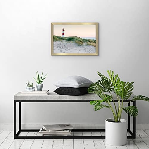 Americanflat 12x18 Poster Frame - Gold Engineered Wood with Polished Plexiglass - Wide Picture Frame for Vertical or Horizontal Wall Display - Epic Collection - Gold - Image 4