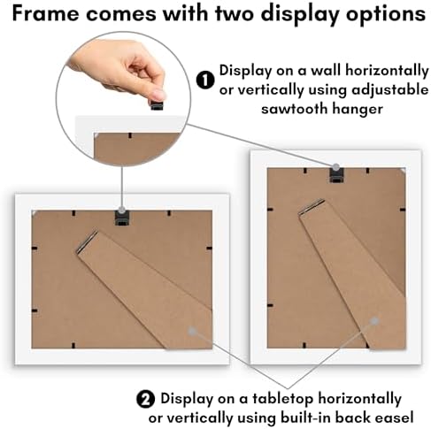 Americanflat 6x8 Picture Frame - Matted to 3x5 - Engineered Wood - White - Image 6