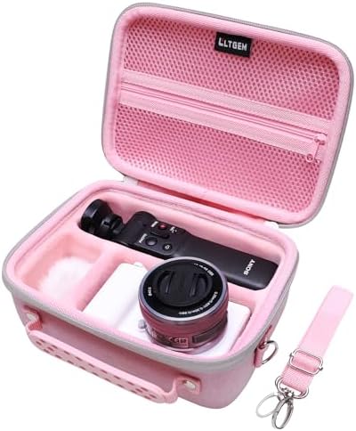 Camera Case Compatible with Sony Alpha ZV-E10 / ZV-1F / ZV-1 / ZV-1 II Vlog Camera with Shoulder Strap by LTGEM, Fits Vlogger Accessory Kit Tripod and Microphone, Pink - Image 4