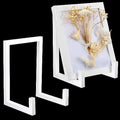2 Pcs Large Plate Stands for Display Metal Frame Holder, White, 8 Inch by Sweetude