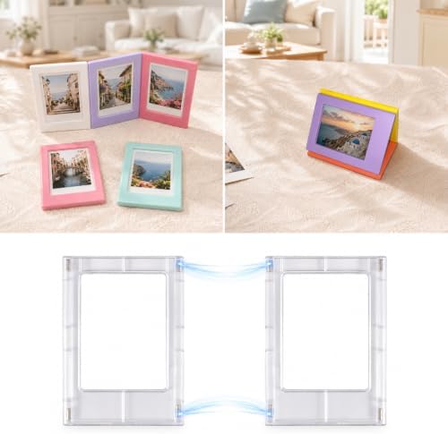 30Packs Magnets Photo Frames for Instax Mini,Small Magnetic Polaroid Picture Frames for Refrigerator,3.54" x 2.56" Fridge Magnetic Frames for Metallic,15Colors - Image 4
