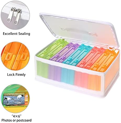 Gbivbe Photo Storage Bag 4x6, 10 Inner Large Photo Storage Box Photo Cases Store up to 1000 Photos, Photo Organizer Cards Craft Keeper with Handle for Photo Puzzles Cards Seed Packets, 5 Colors - Image 4