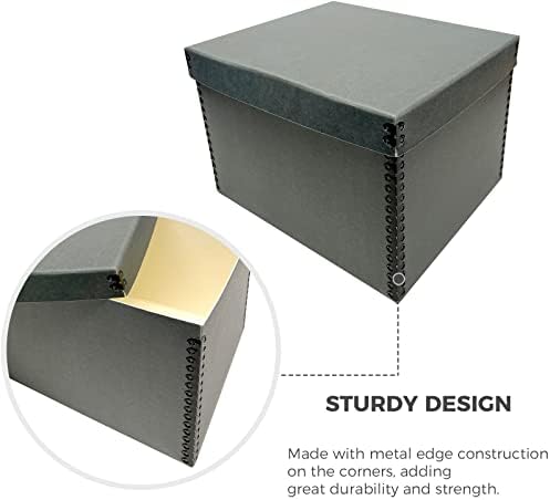 Lineco Record Storage Box 12x15x10 inch, Acid-Free Gray Boxboard, 1 Pack - Image 5