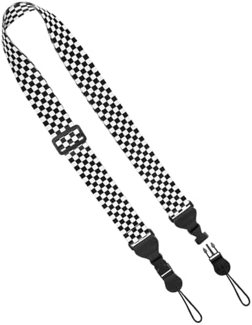 FIEIL Nylon iPad Strap, Adjustable Camera Neck Strap, Comfortable Shoulder Strap for iPad, Cellphone Tablet, Camera, Laptop, Binocular, Luggage Bag (Black and White Checkered Universal Neck Lanyard) by FIEIL
