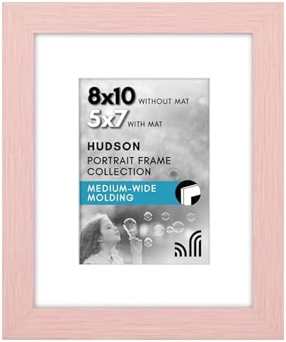 Americanflat 8x10 Picture Frame - Matted to 5x7 - Distressed Pink by Americanflat