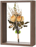 M METERXITY 1-Pack Dried Flower Frame, 6 x 8 Inch Double Acrylic Wooden Dried Flower Photo Floating Frame for Tabletop/DIY/Handicrafts [Coffee] by MMETERXITY