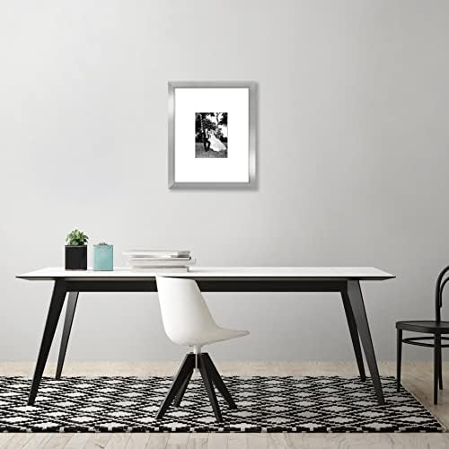 Americanflat 11x14 Picture Frame - Matted to 5x7 - Engineered Wood - Silver - Image 4