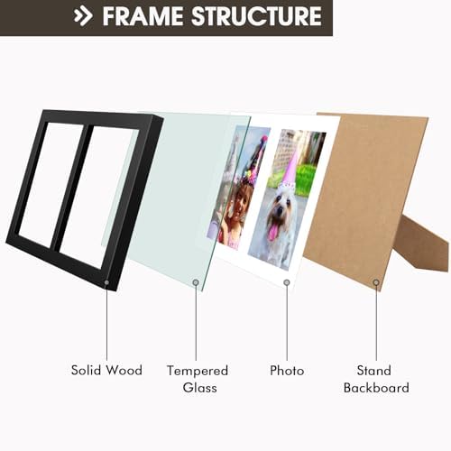 Golden State Art, 5x7 Double Picture Frame, Display Two 5x7 Photos(Black) - Image 4
