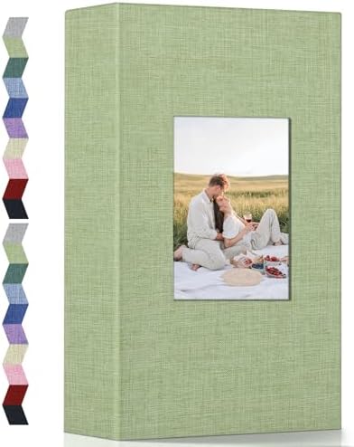 Popotop Photo Album 4x6-300 Photos Linen Cover Photo Books with 300 Horizontal Pockets,Slip-in Picture Albums for Family Wedding Anniversary Baby Vacation Pictures by Popotop