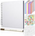 GOTIDEAL 7 x 7 Inch Scrapbook Album with Metallic Markers, White, 40 Pages by GOTIDEAL
