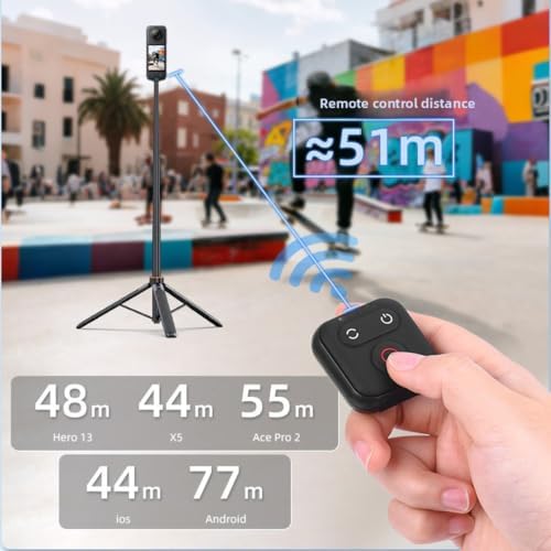 Luocute Bluetooth Camera Remote Control, Wireless Shutter Remote with Fast Charging Type C, IPX4 Waterproofing for X5 X4 X3 Ace Pro 2 ACE Pro 3S ONE RS and Phones - Image 3