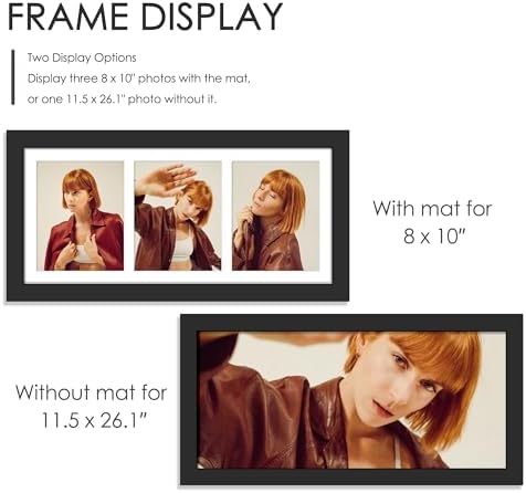 DUENPY 11.5x26.1 3 Opening Collage Frame For 3 8x10 Photos Black - Image 4