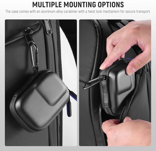 NEEWER Carrying Case Compatible with DJI OSMO Action 5 Pro 4 3, Small Travel Protector Storage Bag with Carabiner Compatible with GoPro Hero 13 12 Insta360 Ace Pro 2 Action Camera Accessories, PB031 - Image 5