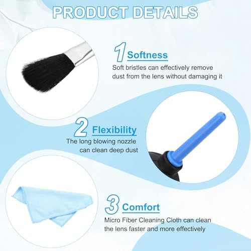 PATIKIL Camera Cleaning Kits, Lens Cleaner Kit with Lens Brush Pen, Microfiber Cleaning Cloth Cleaning Tool Accessories for Camera, SLR, Telescope, Magnifying Glass, Phone,1 Set - Image 3