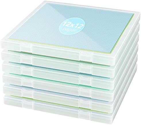 Denkee 12 x 12 Paper Storage, 6 Pack Scrapbook Paper Organizer Storage, Craft Organizers Box, Portable Storage Containers for Board Game, Craft, Art Supplies by Denkee