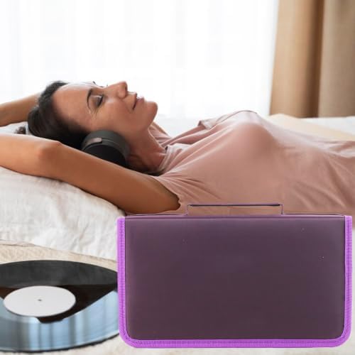 DVD Case CD Storage,128 Capacity CD Cases Holder DVD Storage Case Holders CD DVD Disc Case Storage Wallet Binder for Car Home Office Travel (128 Purple) - Image 6