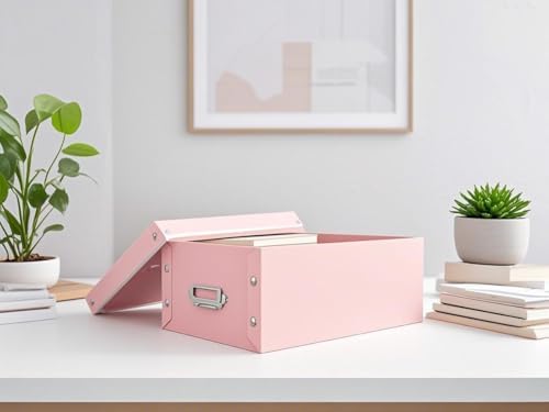 XUCHUN File Storage Boxes, Foldable Storage Bins with Lid 3 in 1 Set, Press-Stud Fastening, Moisture-Proof, Space Saving Storage, Photoes, Files, Closets - Image 3