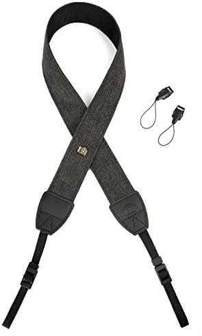 Camera Strap Canvas Black Shoulder Strap with Quick Release Buckles - Image 3