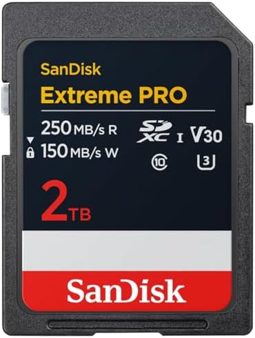 SANDISK 2TB Extreme PRO SDXC UHS-I Memory Card - Up to 250MBs - C10, U3, V30, 4K UHD, SD Card - SDSDXXD-2T00-GN4IN by Unknown