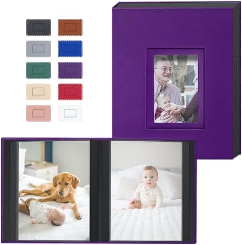 Popotop 4x6 Photo Album Holds 100 Pictures, Vegan Leather Hardcover by Popotop