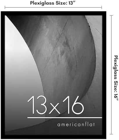 Americanflat 13x16 Picture Frame - Slim Molding - Black - Image 2
