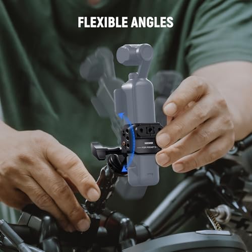 NEEWER Pocket 3 Cage, Aluminum Alloy Gimbal Camera Video Recording Rig with Built in Action Camera Accessory Adapter 1/4" Threads Compatible with DJI Osmo Pocket 3, No Assembly Needed, AC009 - Image 5
